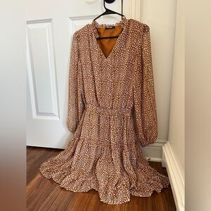 BTFBM Brown Animal Print Dress